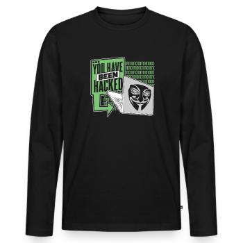 Vous avez été piraté Phishing Sniffer Grey Hat - T-shirt manches longues Premium bio Homme - noir - Devant - Nico (187cm)