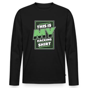 Ceci est mon Hacking Vêtements Phishing Sniffer Gris - T-shirt manches longues Premium bio Homme - noir - Devant - Nico (187cm)