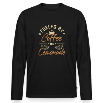 Alimenté par le café et la limonade Limonade - T-shirt manches longues Premium bio Homme - noir - Devant - Nico (187cm)