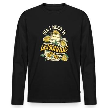 Tout ce dont j’ai besoin est de la limonade limonade limonade - T-shirt manches longues Premium bio Homme - noir - Devant - Nico (187cm)