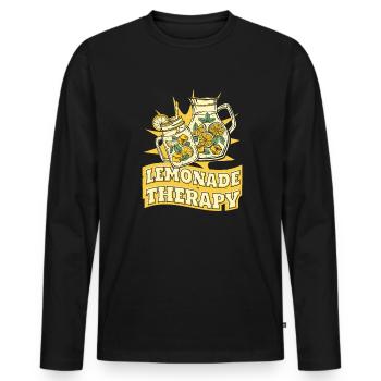 Lemonade Therapy Lemonade Seller Lemonade - Men's Premium Organic Long Sleeve Shirt - black - Front - Nico (187cm)