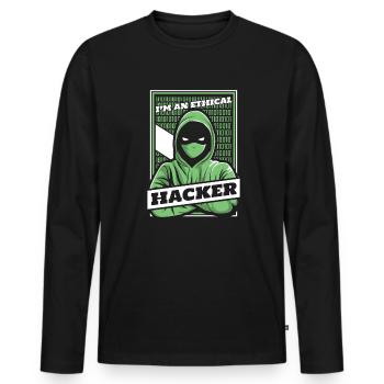 I'm An Ethical Hacker Social Engineering Phishing - Men's Premium Organic Long Sleeve Shirt - black - Front - Nico (187cm)
