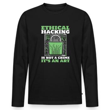 Le piratage éthique n’est pas un phishing renifleur de crime - T-shirt manches longues Premium bio Homme - noir - Devant - Nico (187cm)