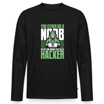 Live Long Enough To Be Called Hacker Sniffer - Männer Premium Bio Langarmshirt - Schwarz - Vorne - Nico (187cm)