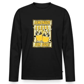 Limonade à vendre Limonade Vendeur Limonade - T-shirt manches longues Premium bio Homme - noir - Devant - Nico (187cm)