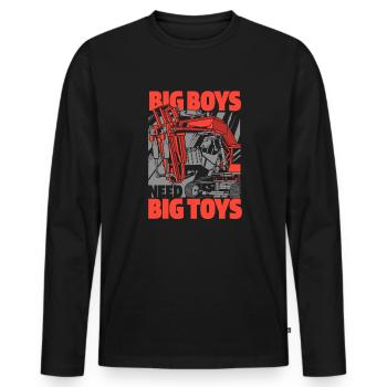 Big Boys Need Big Toys Raupenbagger Excavator - Männer Premium Bio Langarmshirt - Schwarz - Vorne - Nico (187cm)