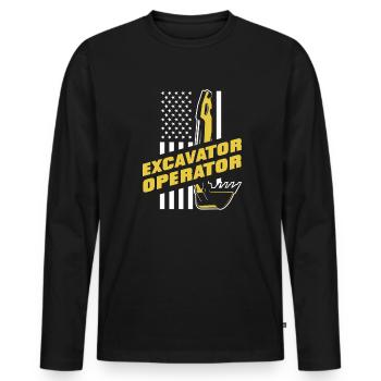Excavator Seilbagger Raupenbagger Baggerführer - Männer Premium Bio Langarmshirt - Schwarz - Vorne - Nico (187cm)