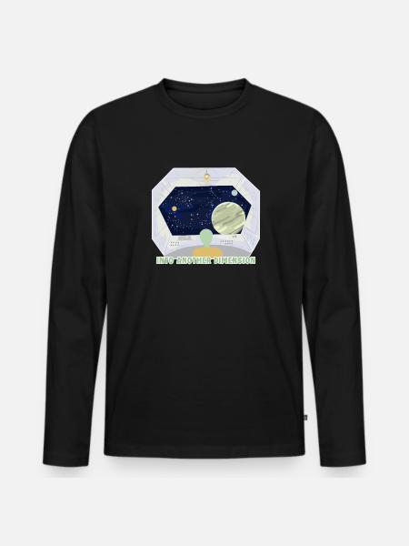 Into Another Dimension Alien UFO - Men's Premium Organic Long Sleeve Shirt - black