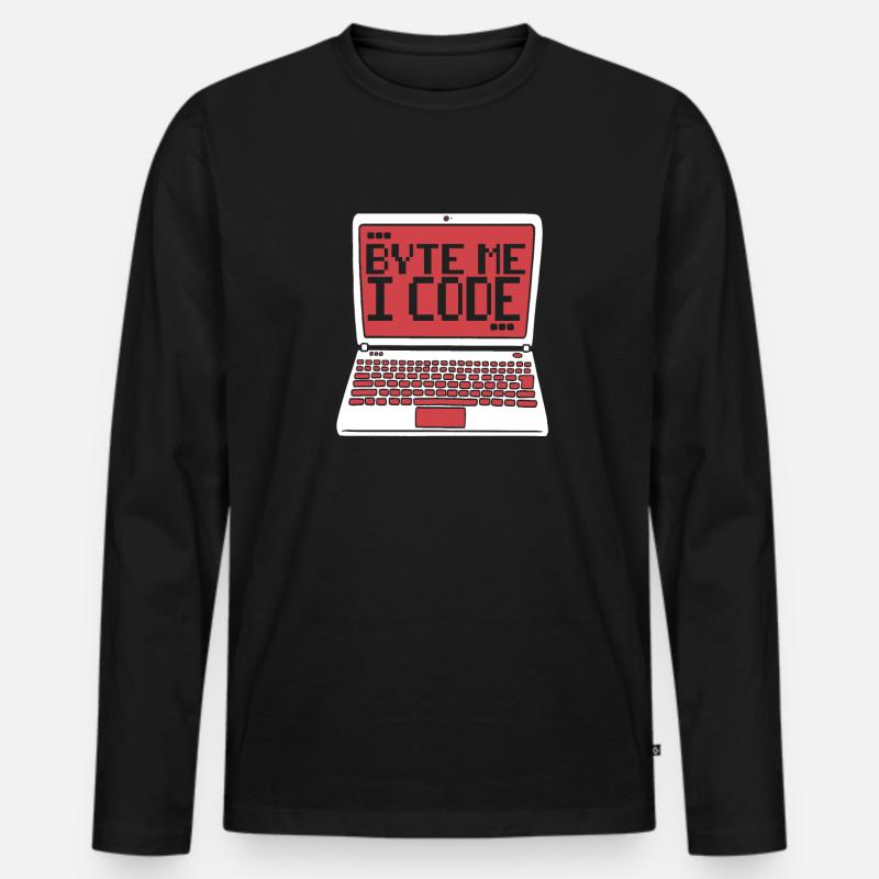 Byte Me I Code Developer Softwareentwickler Männer Premium Bio Langarmshirt