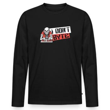 I Don't Byte Software Engineer Developer Coder - Men's Premium Organic Long Sleeve Shirt - black - Front - Nico (187cm)