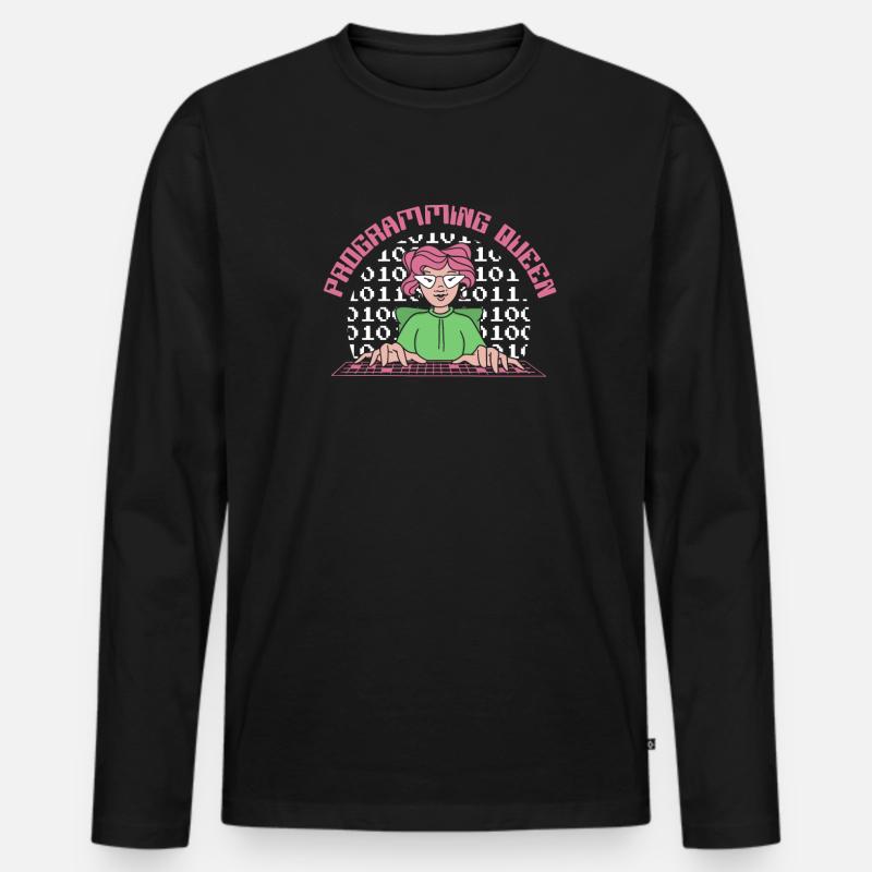 Programming Queen Softwareentwickler Developer - Männer Premium Bio Langarmshirt - Schwarz