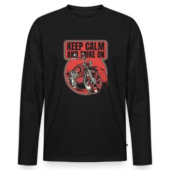 Keep Calm And Trike On Tricycle Motorcycle - Men's Premium Organic Long Sleeve Shirt - black - Front - Nico (187cm)