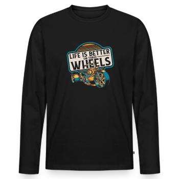 La vie est meilleure sur trois roues à trois roues - T-shirt manches longues Premium bio Homme - noir - Devant - Nico (187cm)