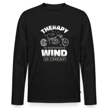 La thérapie coûte cher le vent est un trois-roues bon marché - T-shirt manches longues Premium bio Homme - noir - Devant - Nico (187cm)