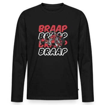 Braap Tricycle Motorcycle Threewheeler Trikebike - Men's Premium Organic Long Sleeve Shirt - black - Front - Nico (187cm)