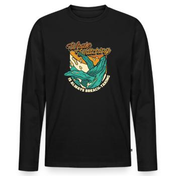 Whale Watching ist immer ein Durchbruchs-Whale - Männer Premium Bio Langarmshirt - Schwarz - Vorne - Nico (187cm)