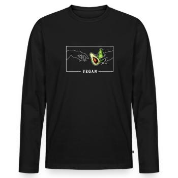 Michelangelo Kreation von Adam Vegan Vegans - Männer Premium Bio Langarmshirt - Schwarz - Vorne - Nico (187cm)