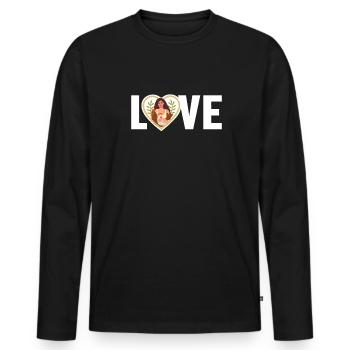 Vegan Love Vegan Vegans Plant-Based Vegetarian - Men's Premium Organic Long Sleeve Shirt - black - Front - Nico (187cm)