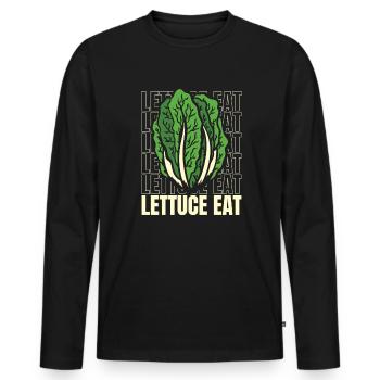Lettuce Eat Vegan Vegans Plant-Based Vegetarian - Men's Premium Organic Long Sleeve Shirt - black - Front - Nico (187cm)