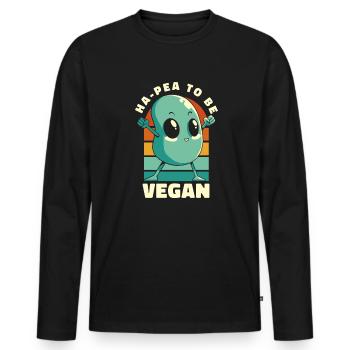 Ha-Pea sera végétalien végétalien végétalien - T-shirt manches longues Premium bio Homme - noir - Devant - Nico (187cm)