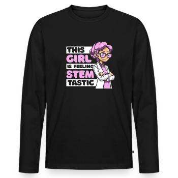 This Girl Is Feeling Stemtastic STEM Scientist - Men's Premium Organic Long Sleeve Shirt - black - Front - Nico (187cm)