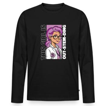 Cette fille surpasse les STEM et autonomise les femmes STEM - T-shirt manches longues Premium bio Homme - noir - Devant - Nico (187cm)