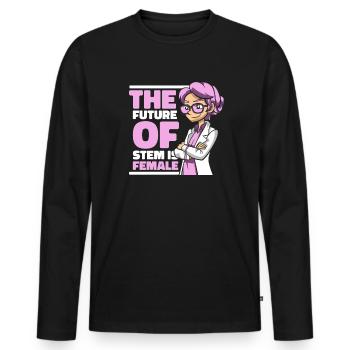 The Future Of STEM Is Female Empowering Women - Men's Premium Organic Long Sleeve Shirt - black - Front - Nico (187cm)