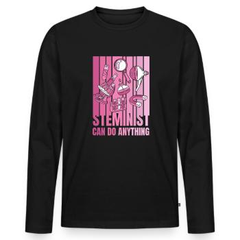 Steminist Can Do Anything STEM Scientist Steminist - Men's Premium Organic Long Sleeve Shirt - black - Front - Nico (187cm)