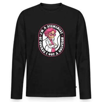Bien sûr, j’ai un scientifique de solutions STEM - T-shirt manches longues Premium bio Homme - noir - Devant - Nico (187cm)