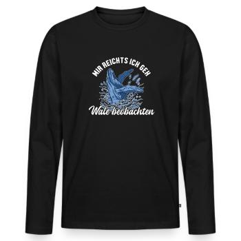 Mir reichts ich geh Wale beobachten Cachalot - Men's Premium Organic Long Sleeve Shirt - black - Front - Nico (187cm)