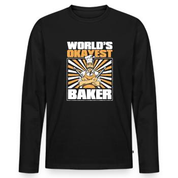 Le chef pâtissier Baker Baker le plus acceptable au monde - T-shirt manches longues Premium bio Homme - noir - Devant - Nico (187cm)