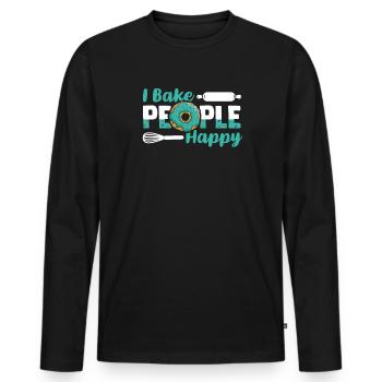 Je fais cuire des gens heureux Chef pâtissier Hobby Baker Baker Bakery - T-shirt manches longues Premium bio Homme - noir - Devant - Nico (187cm)