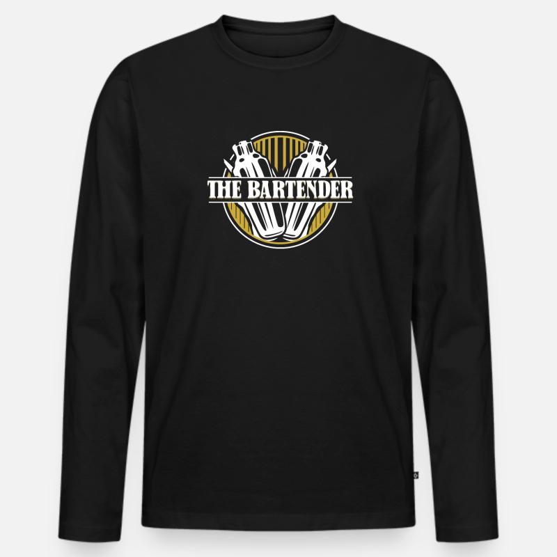 The Bartender Mixologist Barmann Bartender - Männer Premium Bio Langarmshirt - Schwarz