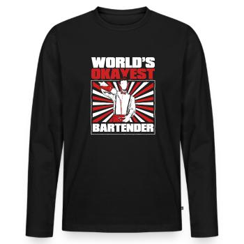 World's Okayest Bartender Mixologist Barmann - Männer Premium Bio Langarmshirt - Schwarz - Vorne - Nico (187cm)