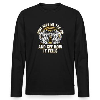 Donnez-moi juste le conseil et voyez comment ça se sent Barman - T-shirt manches longues Premium bio Homme - noir - Devant - Nico (187cm)