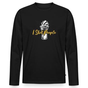 I Shot People Barmann Bartender Mixologist - Männer Premium Bio Langarmshirt - Schwarz - Vorne - Nico (187cm)