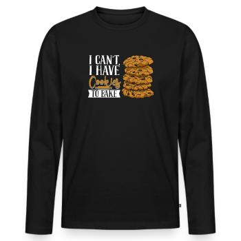 Je ne peux pas avoir de biscuits pour cuire un confiseur - T-shirt manches longues Premium bio Homme - noir - Devant - Nico (187cm)
