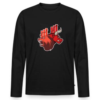 Traders, Bourse, Bourse, Bourse, Stock Débutants, Actions - T-shirt manches longues Premium bio Homme - noir - Devant - Nico (187cm)
