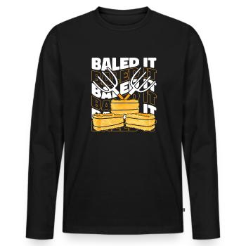 Baled It Agriculture Organic Farmer Farmer - Men's Premium Organic Long Sleeve Shirt - black - Front - Nico (187cm)