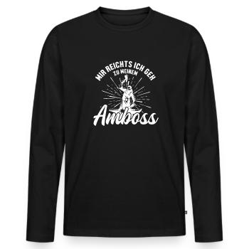 Mir reichts ich geh zum Amboss Forging - Männer Premium Bio Langarmshirt - Schwarz - Vorne - Nico (187cm)