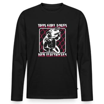 Cette fille aime son électricien ingénieur électricien - T-shirt manches longues Premium bio Homme - noir - Devant - Nico (187cm)
