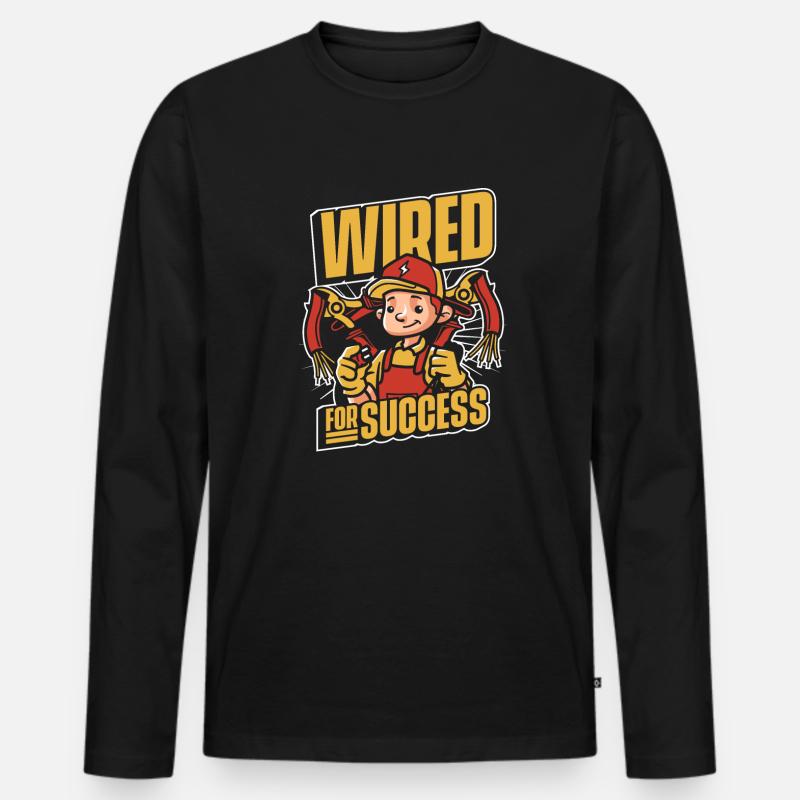 Wired For Success Electronics Technician Electrical Engineer Men's Premium Organic Long Sleeve Shirt
