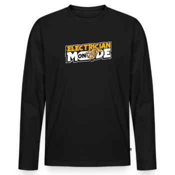 Electrician Mode On Electrical Engineer Electronics Technician - Men's Premium Organic Long Sleeve Shirt - black - Front - Nico (187cm)