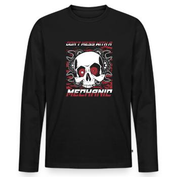 Don't Mess With A Mechanic Mechatronics Technician Automotive - Men's Premium Organic Long Sleeve Shirt - black - Front - Nico (187cm)