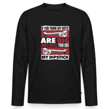 Si vous pensez que mes noix sont grosses, attendez jusqu’à Kfz - T-shirt manches longues Premium bio Homme - noir - Devant - Nico (187cm)