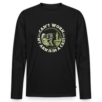Je ne peux pas travailler mon bras est dans un plâtre Hochseeangler - T-shirt manches longues Premium bio Homme - noir - Devant - Nico (187cm)