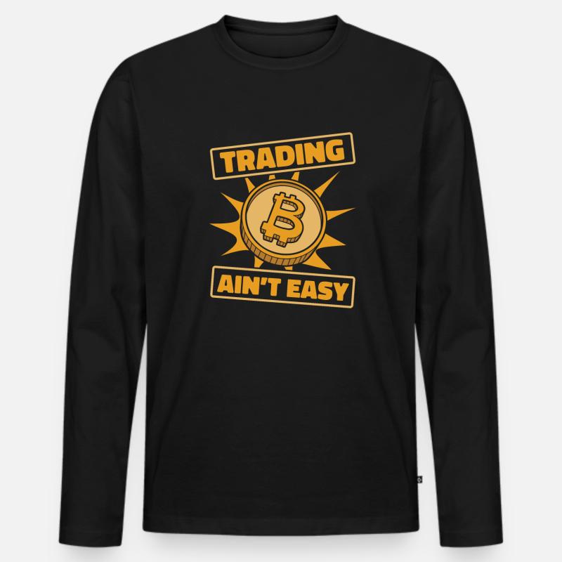 Trading Ain't Easy Blockchain Crypto - Männer Premium Bio Langarmshirt - Schwarz