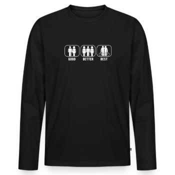 Good Better Best Tennis Tennis Coach - Men's Premium Organic Long Sleeve Shirt - black - Front - Nico (187cm)