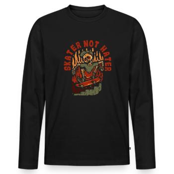Skater Not Hater Skatergirl Skaterboy Skatepark - Men's Premium Organic Long Sleeve Shirt - black - Front - Nico (187cm)