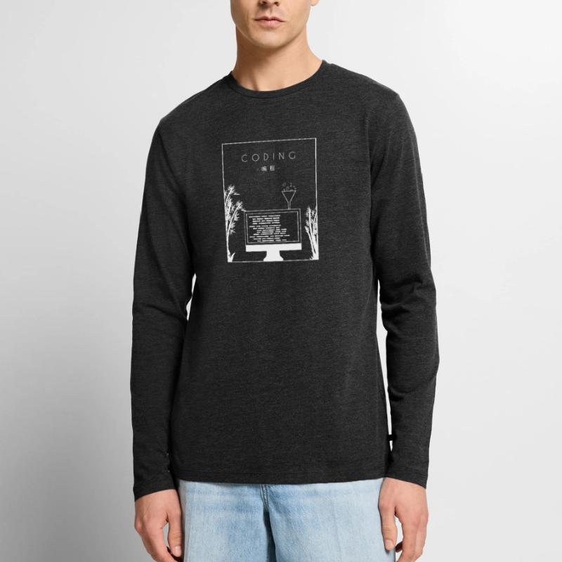 Codage Chinois Hanzi Développeur Codeur Programmeur T-shirt manches longues Premium bio Homme